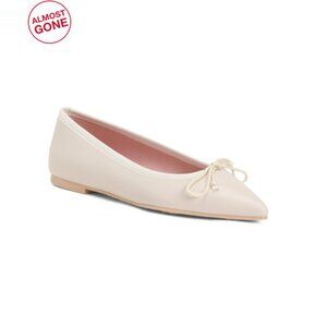PRETTY BALLERINAS cream Made In Spain Leather Ella Ballet Flats